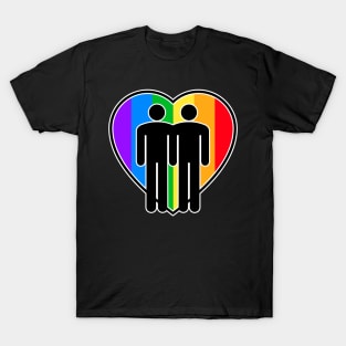 Gay Men Valentines Day Rainbow Heart T-Shirt